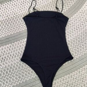 Black Spaghetti Strap Bodysuit
